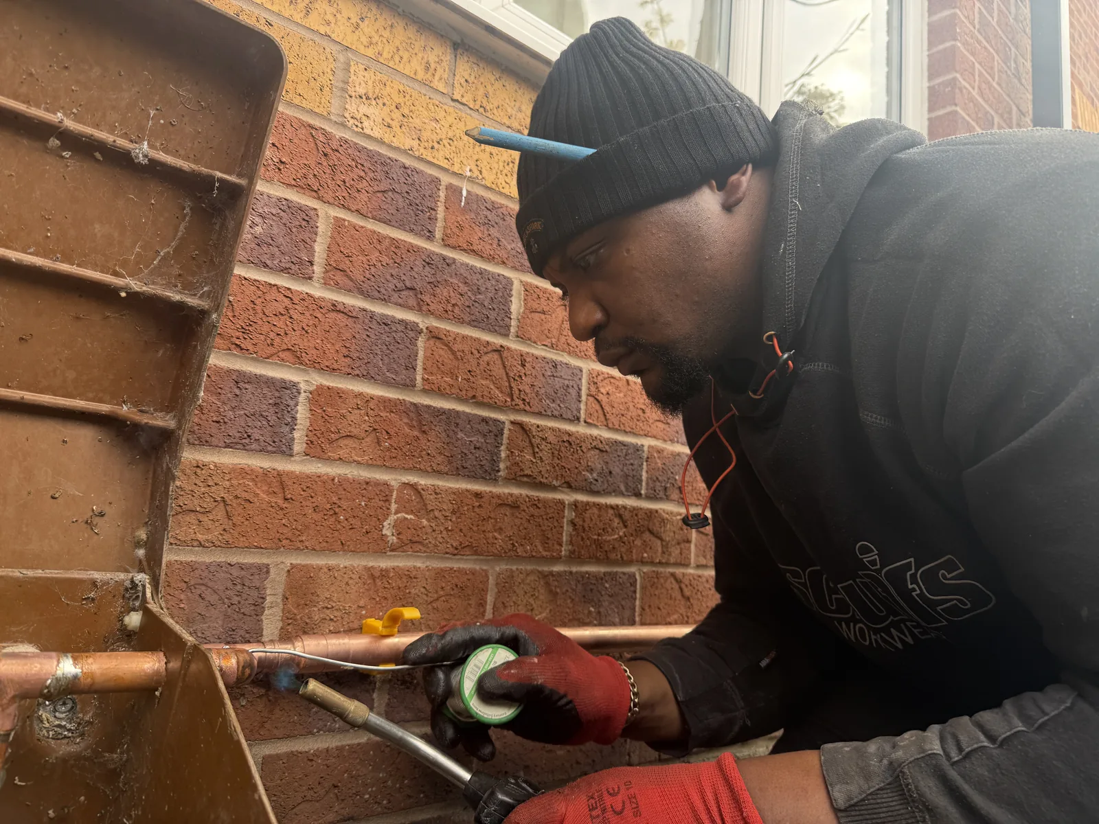 Professional copper pipe installation