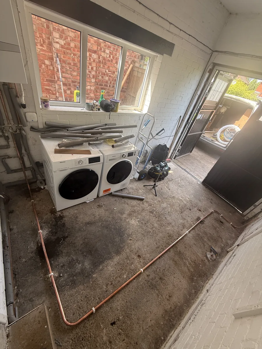 Plumbing installation in progress